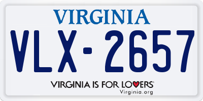 VA license plate VLX2657