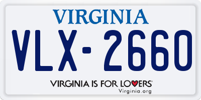 VA license plate VLX2660