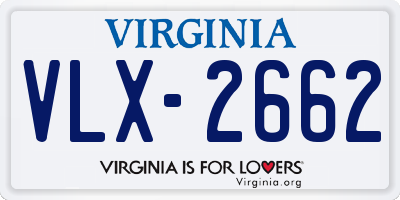 VA license plate VLX2662