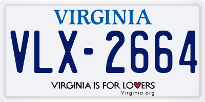 VA license plate VLX2664