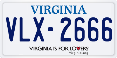 VA license plate VLX2666