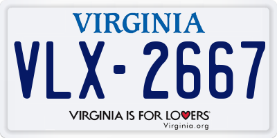 VA license plate VLX2667