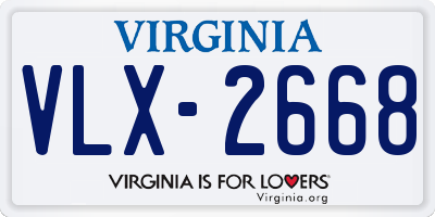 VA license plate VLX2668