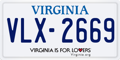 VA license plate VLX2669