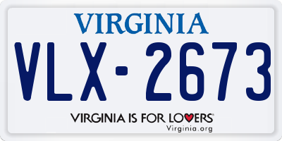 VA license plate VLX2673