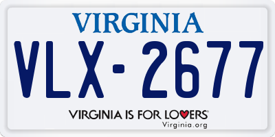 VA license plate VLX2677