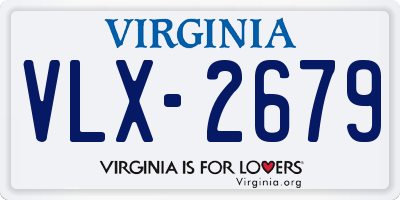 VA license plate VLX2679