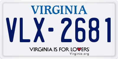 VA license plate VLX2681