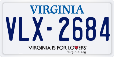 VA license plate VLX2684