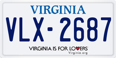 VA license plate VLX2687