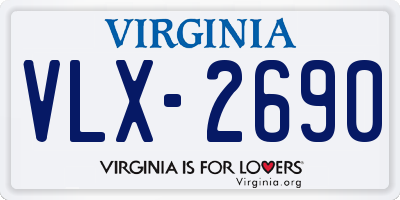 VA license plate VLX2690