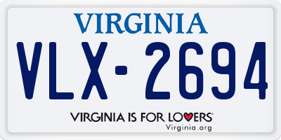 VA license plate VLX2694