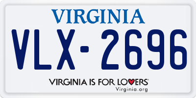 VA license plate VLX2696
