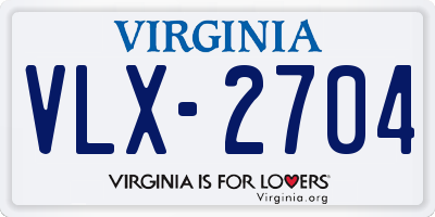 VA license plate VLX2704