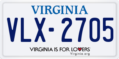 VA license plate VLX2705