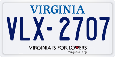 VA license plate VLX2707