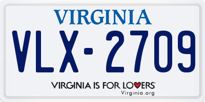 VA license plate VLX2709