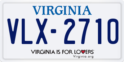 VA license plate VLX2710