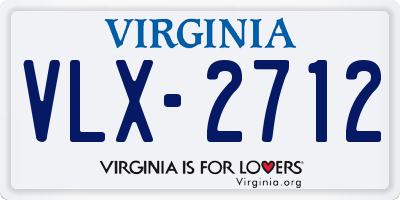 VA license plate VLX2712