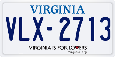 VA license plate VLX2713