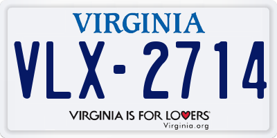 VA license plate VLX2714