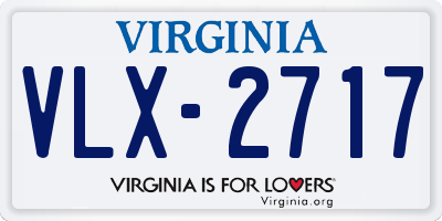 VA license plate VLX2717