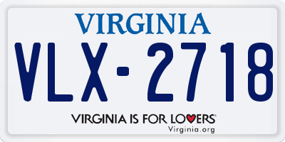 VA license plate VLX2718