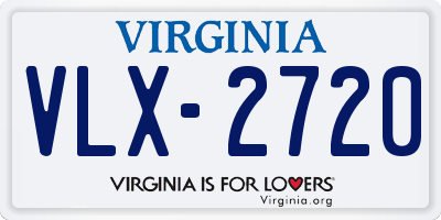 VA license plate VLX2720