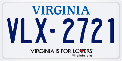 VA license plate VLX2721