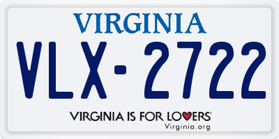 VA license plate VLX2722