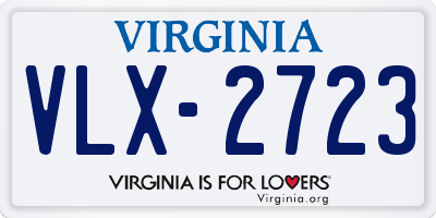 VA license plate VLX2723