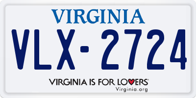 VA license plate VLX2724