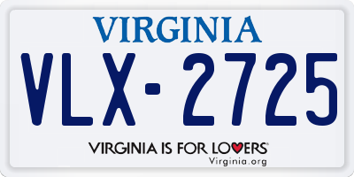 VA license plate VLX2725