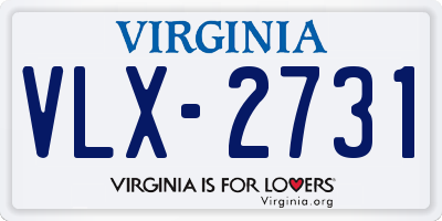 VA license plate VLX2731