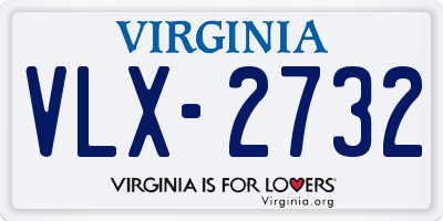 VA license plate VLX2732