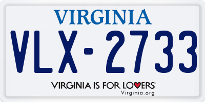 VA license plate VLX2733