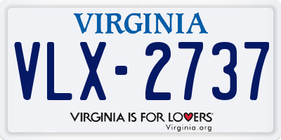 VA license plate VLX2737