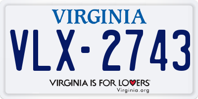 VA license plate VLX2743