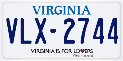 VA license plate VLX2744