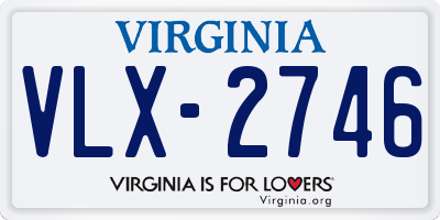 VA license plate VLX2746