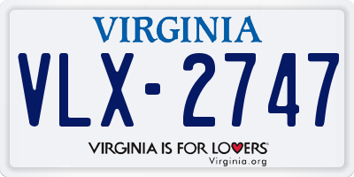 VA license plate VLX2747