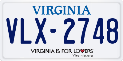 VA license plate VLX2748