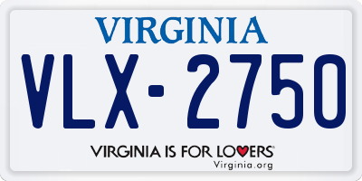 VA license plate VLX2750