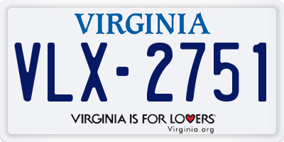 VA license plate VLX2751