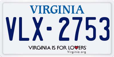 VA license plate VLX2753