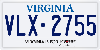 VA license plate VLX2755