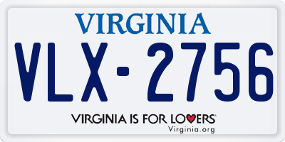 VA license plate VLX2756