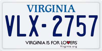 VA license plate VLX2757