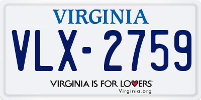 VA license plate VLX2759