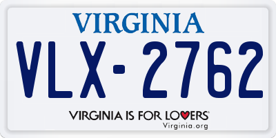 VA license plate VLX2762